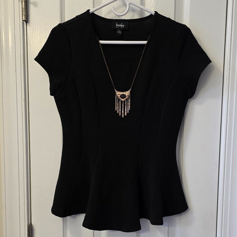 By & By Black Dress Top Junior Size L